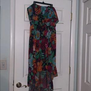 Hawaiian print a symmetrical dress